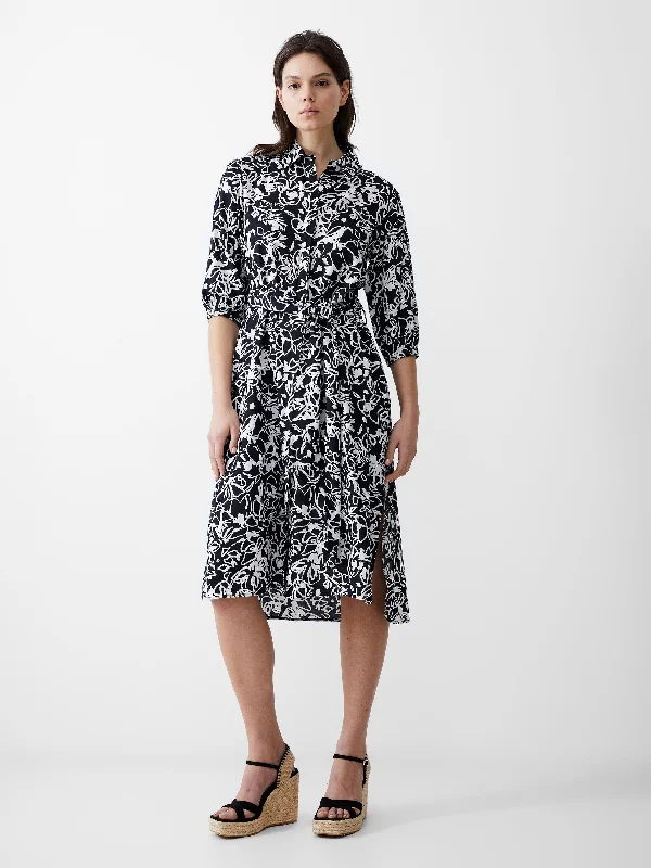 Torn worn dress-Fayola Midi Shirt Dress