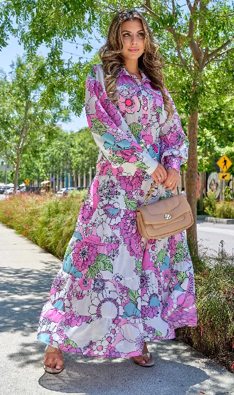 Spin retro dress-Floral Maxi Dress