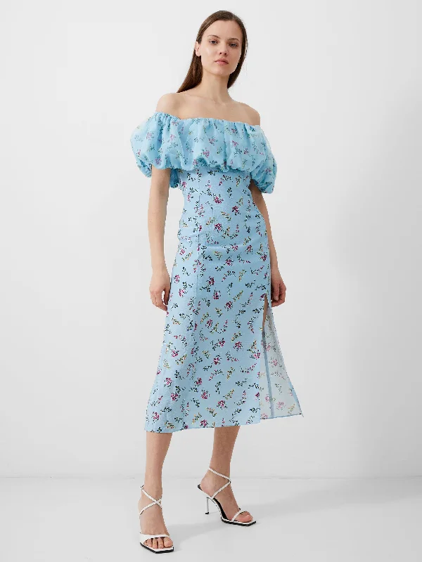 Brunch spin dress-Floriana Ciarra Organza Bardot Midi Dress