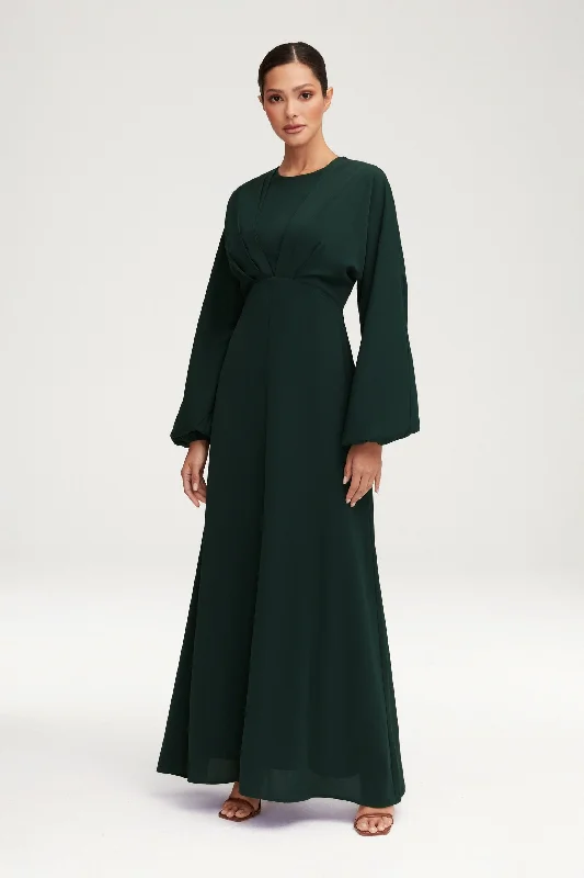 Raw cotton dress-Karina Dolman Sleeve Maxi Dress - Emerald