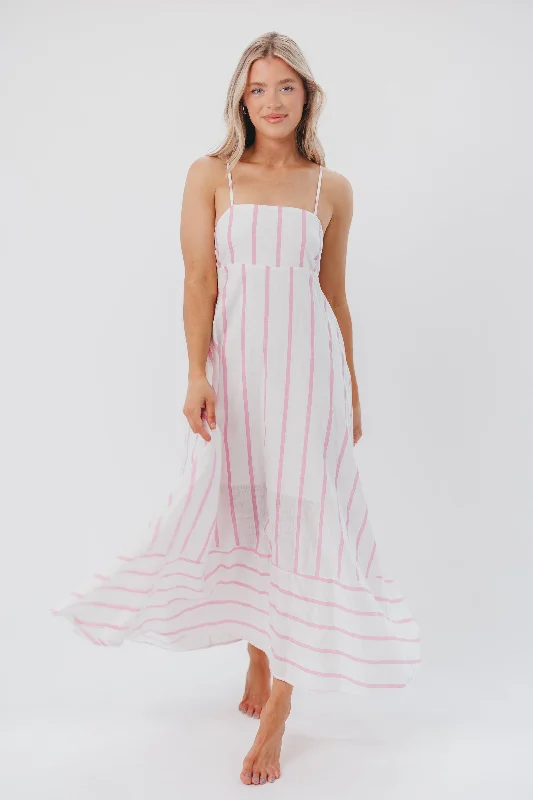 Playful dapple dress-Poppy Striped Maxi Dress in Pink Stripes