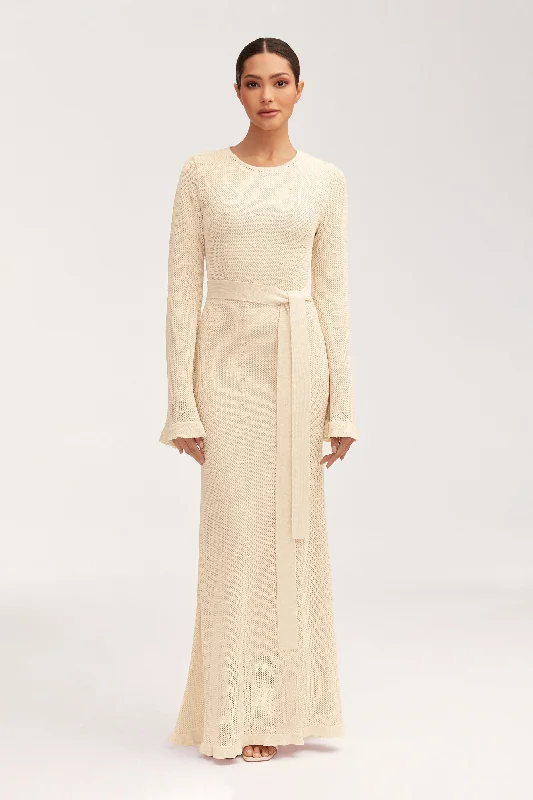 Free mottled dress-Leilani Crochet Maxi Dress - Off White