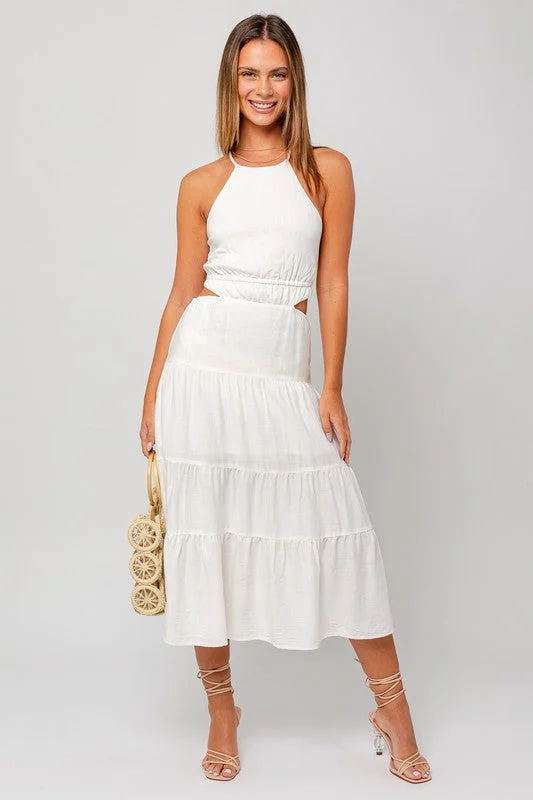 Clear glossy dress-Lunch Date Tiered Cotton Midi Dress