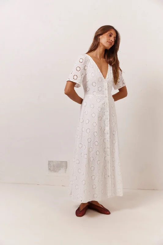 Honey glam dress-Maisie Midi Dress Anglaise