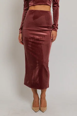 Shimmering club dress-Making Magic Velvet Midi Skirt