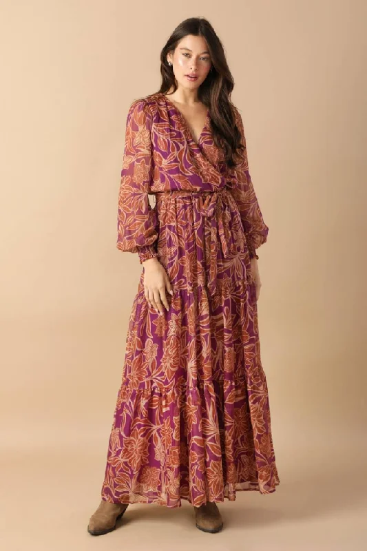 Exposed-shoulder beach dress-Paloma Floral Maxi Dress