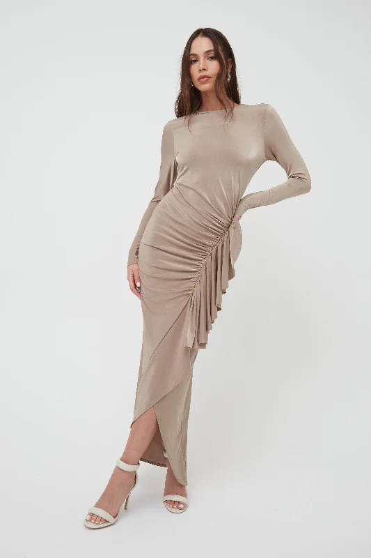 Lasting fit dress-PREMIUM FRILL MAXI DRESS