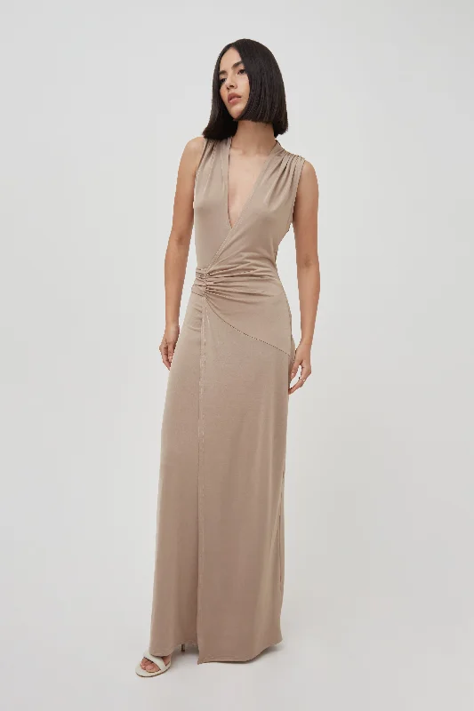 Neat sheath dress-PREMIUM WRAP MAXI DRES