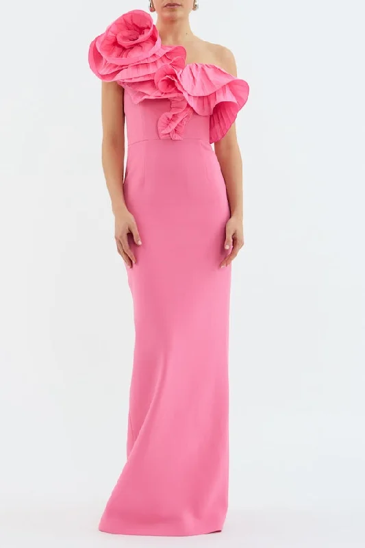 Faint ikat dress-Rosita Gown Shrimp Pink