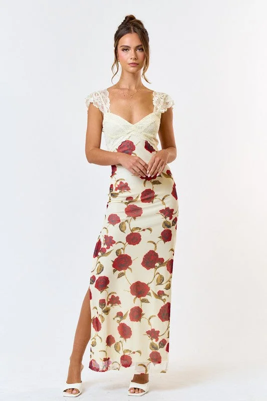 Lime sunny dress-Rose To The Occasion Lace Floral Maxi Dress