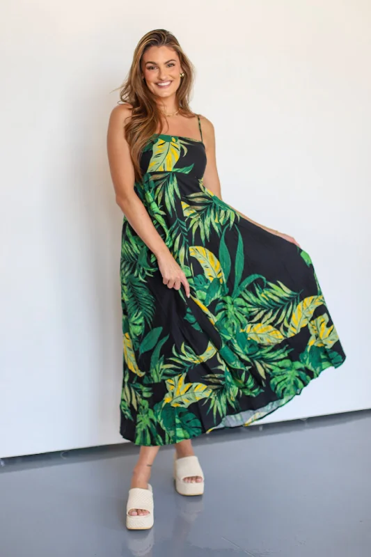 Retro drop-waist dress-Unbeleafable Maxi Dress