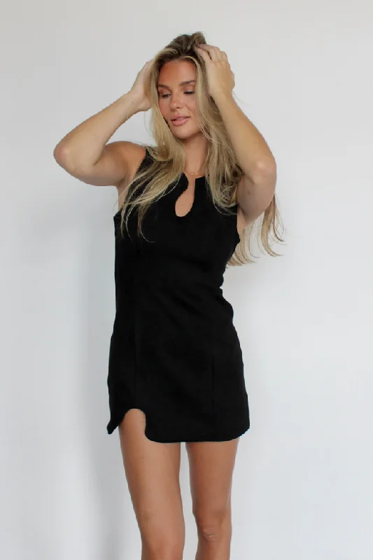 Nomadic tiered dress-Virgo Suede Mini Dress in Black